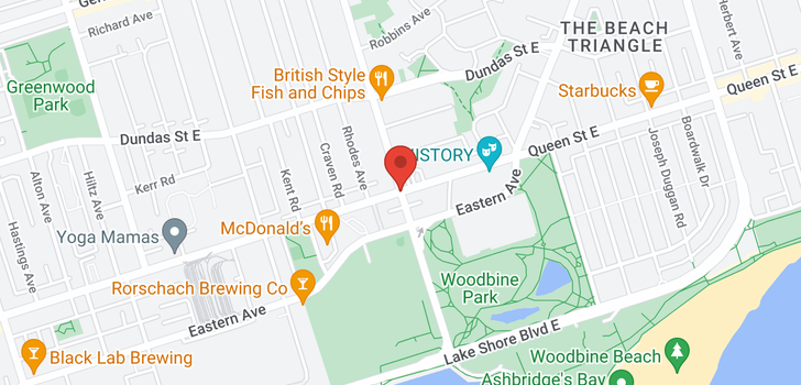 map of 1614 QUEEN ST E